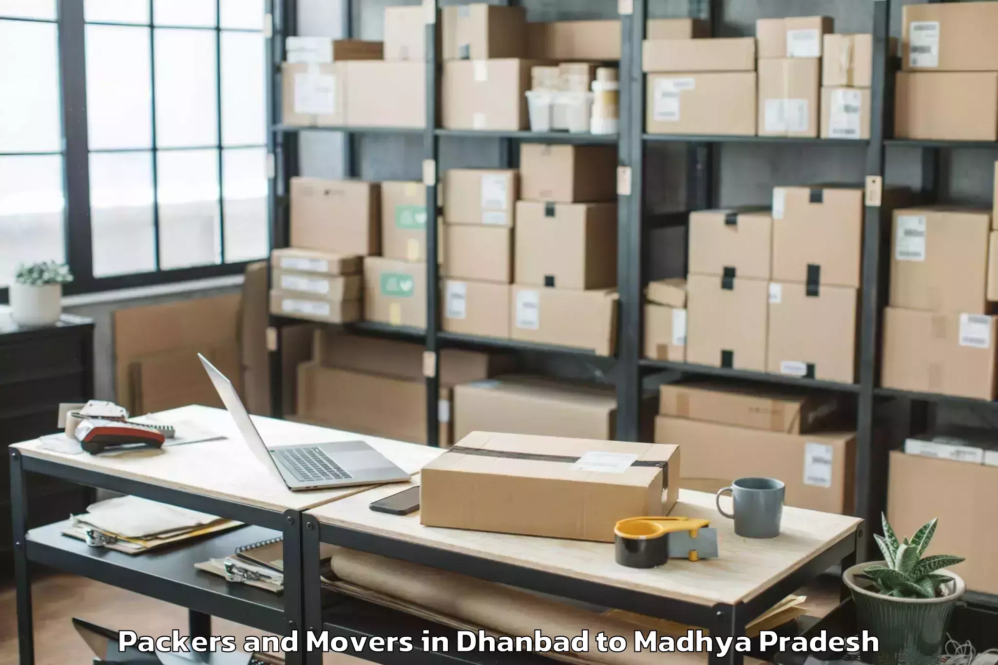 Efficient Dhanbad to Nasrullahganj Packers And Movers